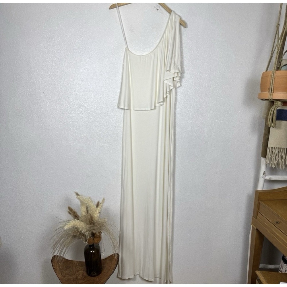 Lovers And Friends Rocio One-Shoulder Maxi Dress Women's Large Ivory Formal
